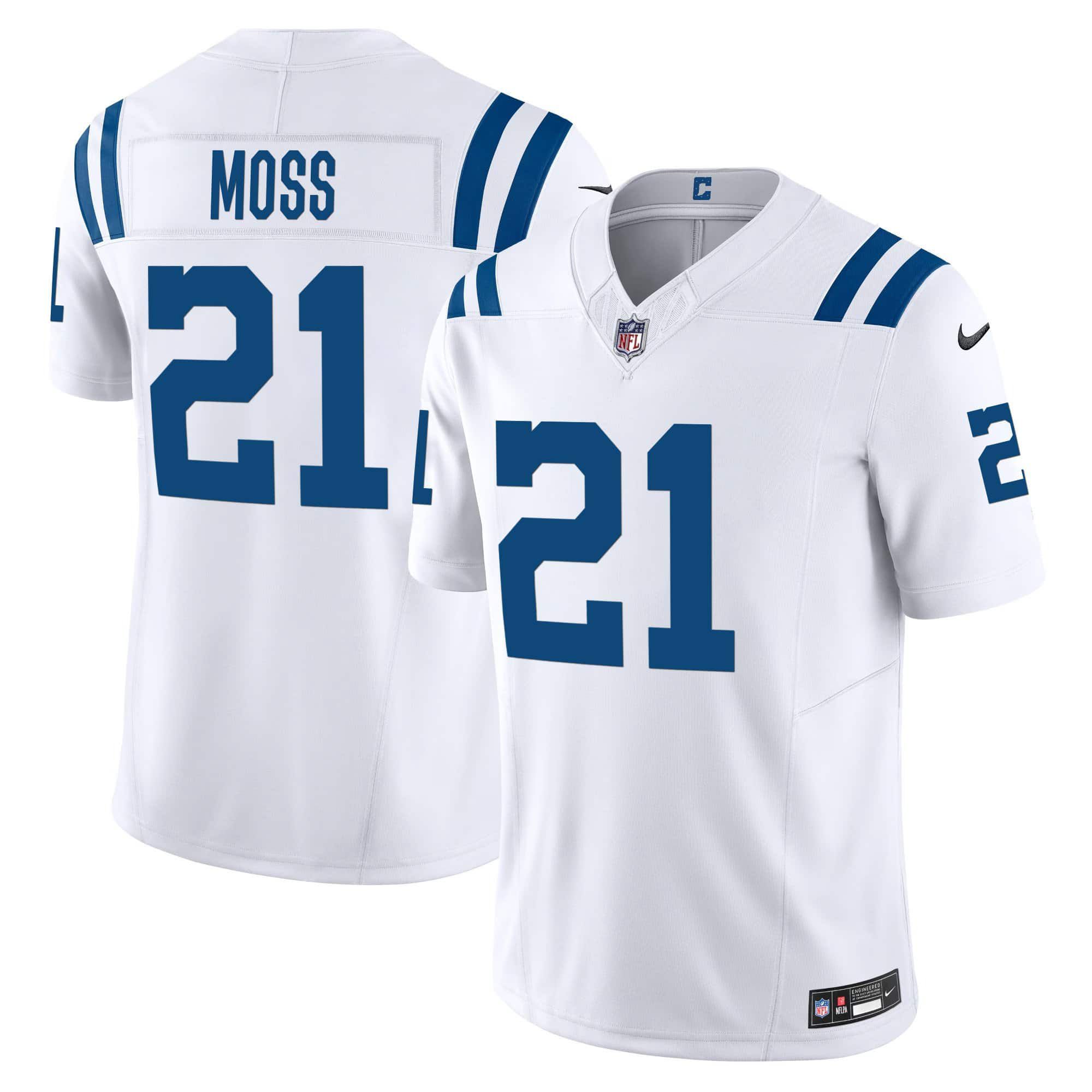 Men Indianapolis Colts #21 Moss White 2024 Nike Vapor Limited NFL Jersey